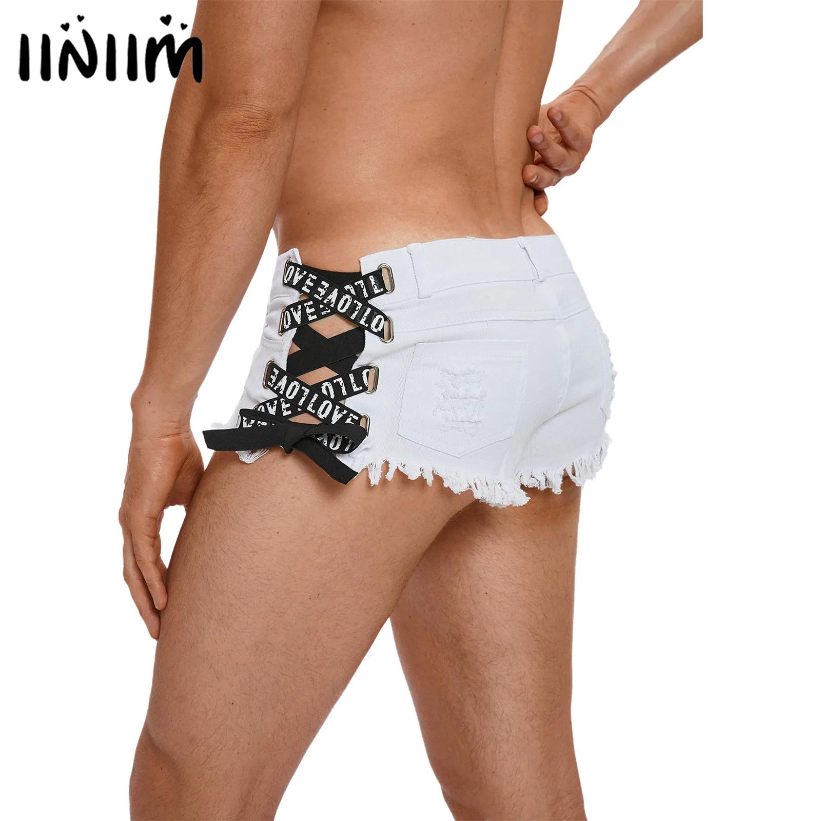 Skinny Jeans Ripped - Mens Letters Ribbons Trimmings Criss-cross at