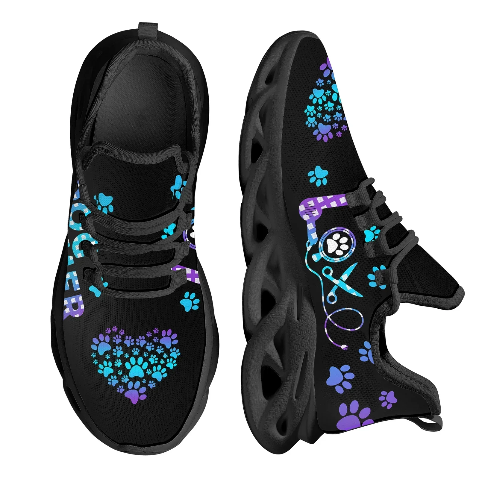 Mens Fashion Zapatos - Dog Groomer Design Women Breathable Mesh