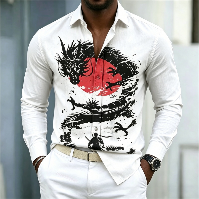 Mens Fashion Ideas - 2026 New Men's Shirt White Black