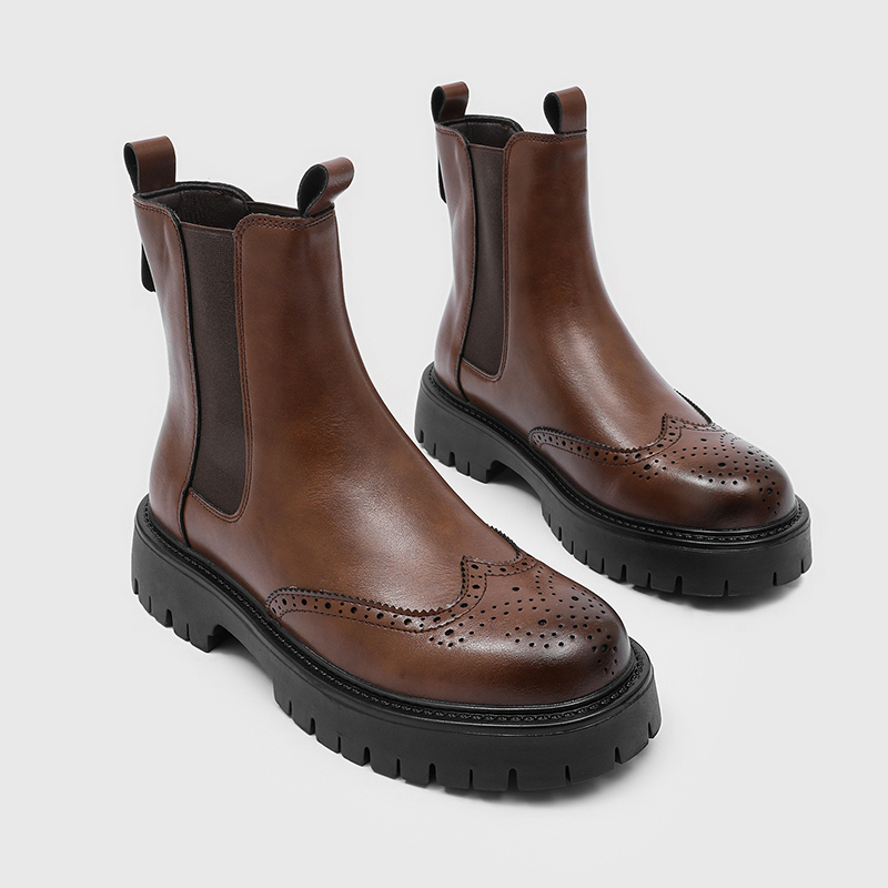 Chelsea Boots Men - High End Men Chelsea Boots Carved
