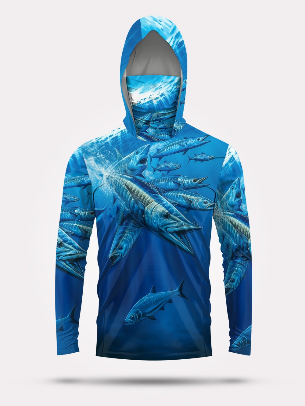 Mens Fashion Suits - Men's Summer Fashion Fish School Print