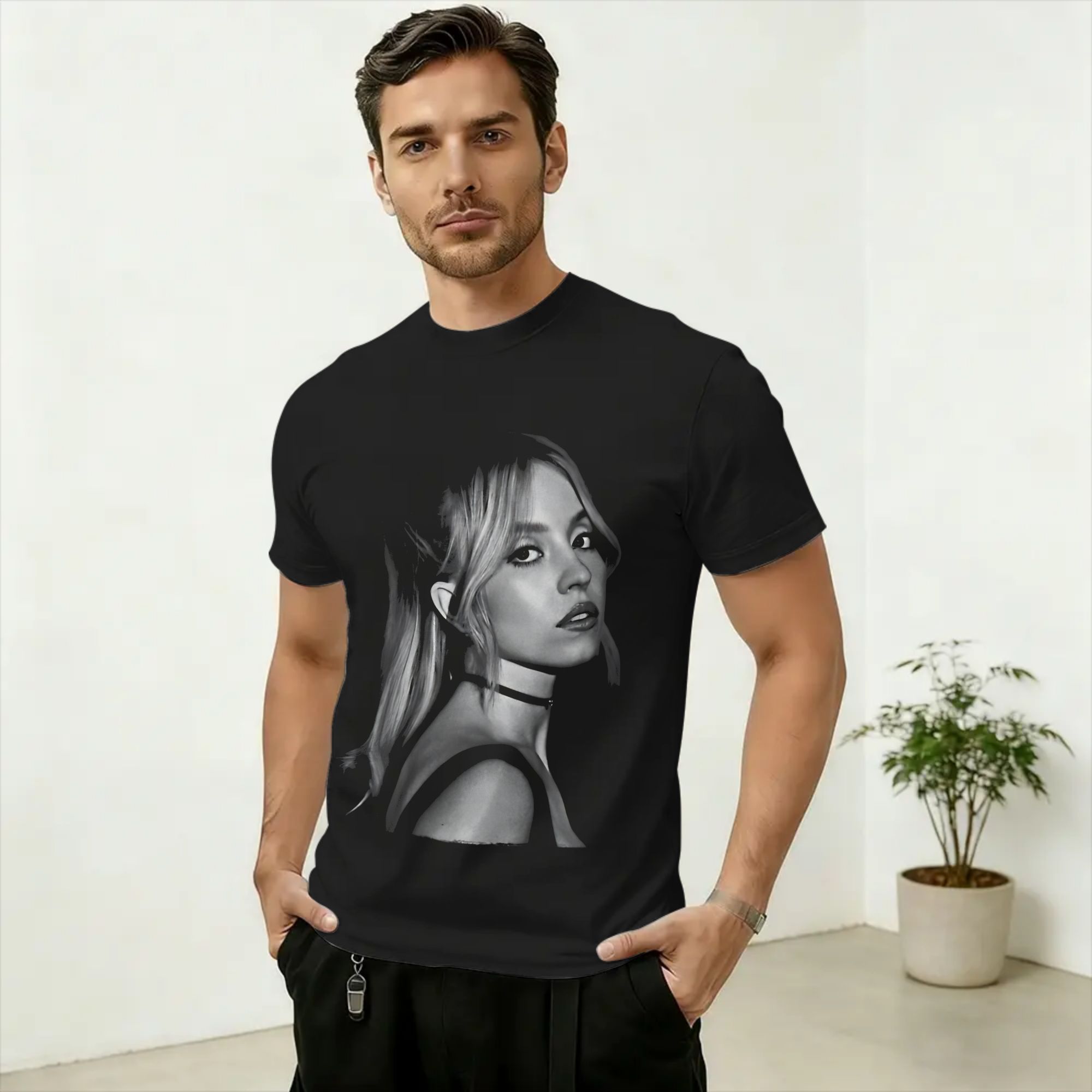 Men'S Fashion Sydney - Sydney Sweeney Pure Cotton T-Shirt For