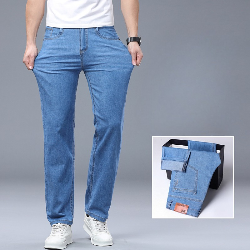 Ice Silk Thin Denim Jeans for  - Skinny Jeans Ripped recension och pris