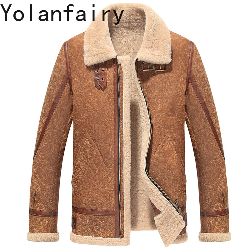 YOLANFAIRY Real Leather Jacket - Men'S Fashion Zipper Jacket recension och pris