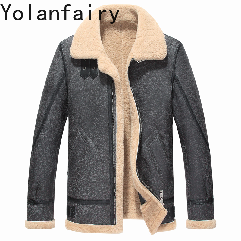 YOLANFAIRY Real Leather Jacket - Men'S Fashion Zipper Jacket recension och pris