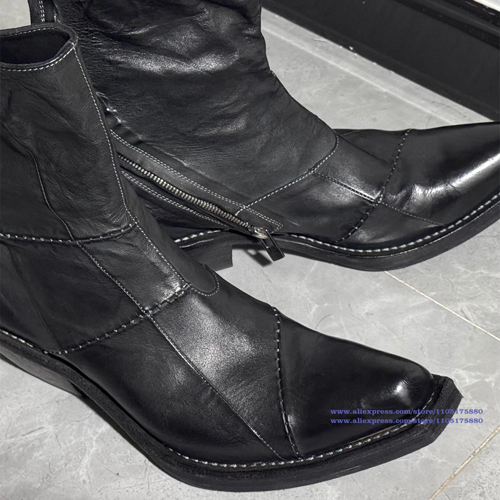 Black Leather Men's Boots Poin - Chelsea Boots Men recension och pris