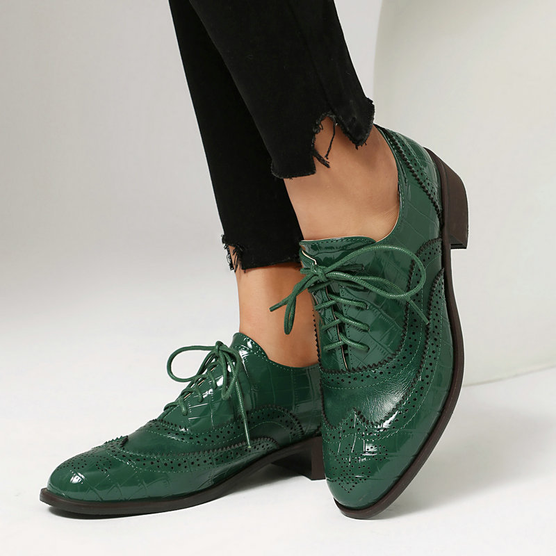 Women Stone Print Brogue Oxfor - Oxford Shoes Brogue recension och pris