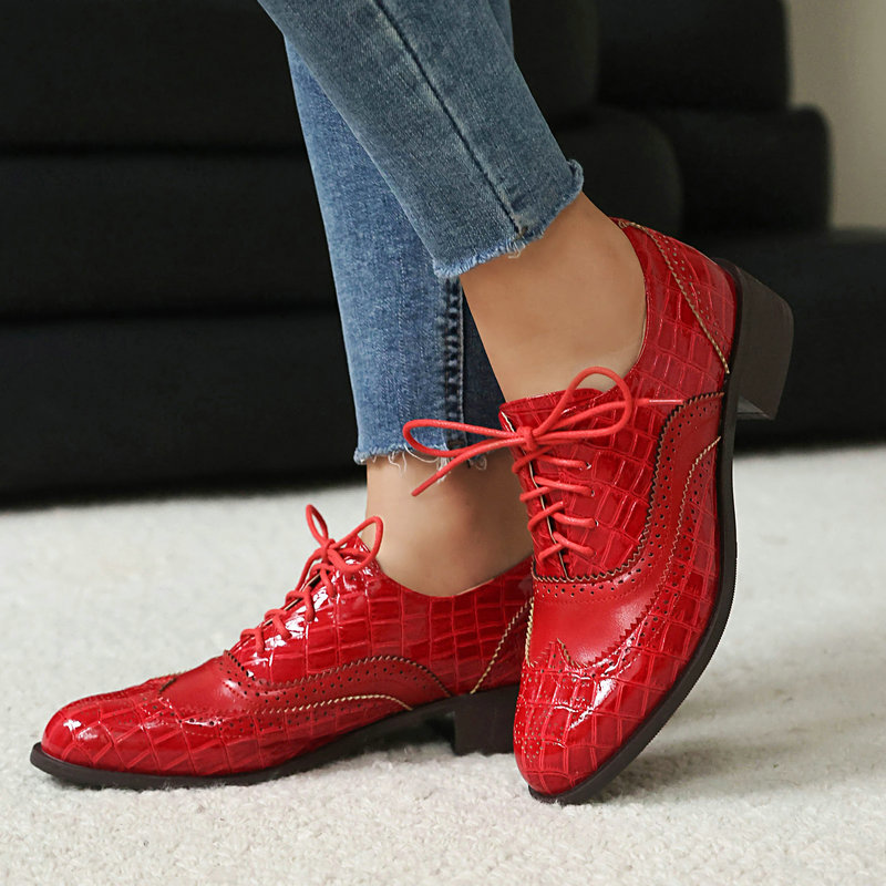 Women Stone Print Brogue Oxfor - Oxford Shoes Brogue recension och pris