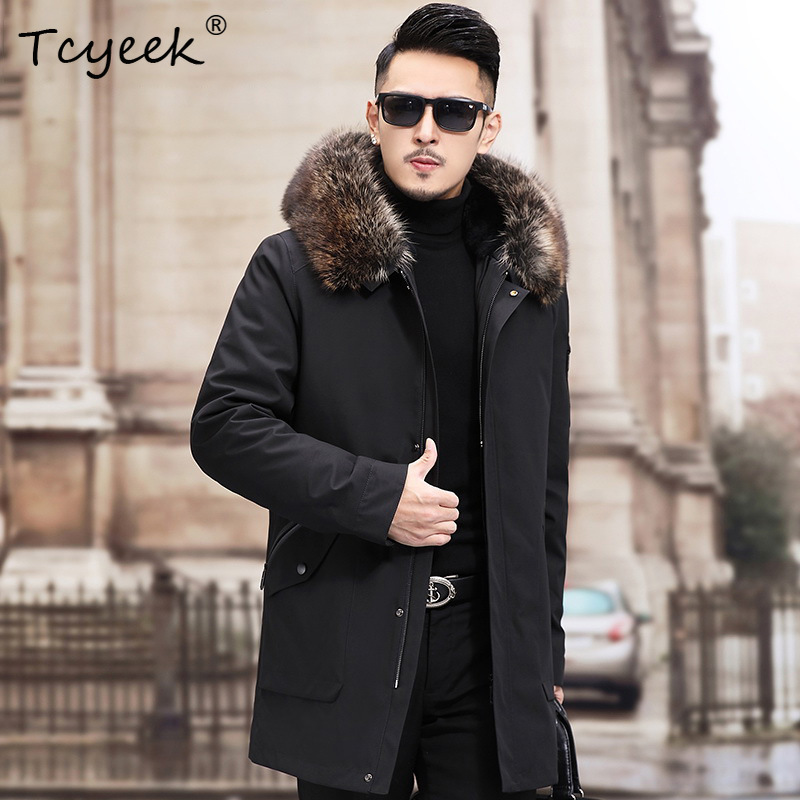 Tcyeek Sliver Fox Fur Collar W - Men'S Fashion Zipper Jacket recension och pris