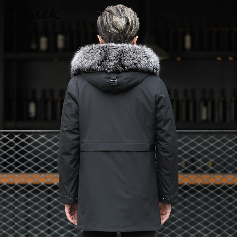 Tcyeek Sliver Fox Fur Collar W - Men'S Fashion Zipper Jacket recension och pris
