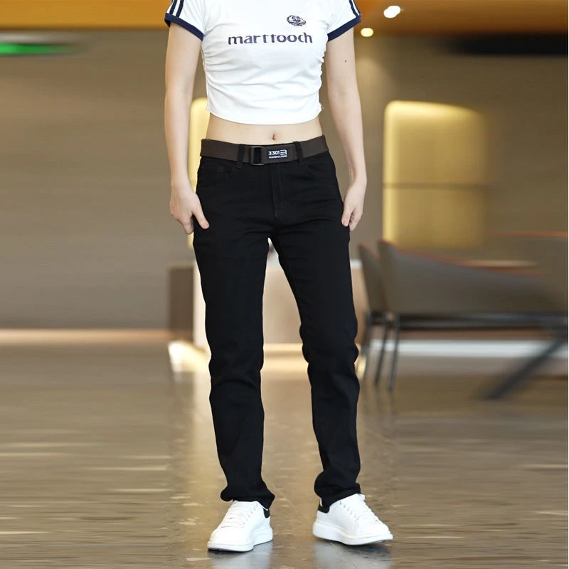 Autumn Men's Slim Jeans Black  - Skinny Jeans Ripped recension och pris