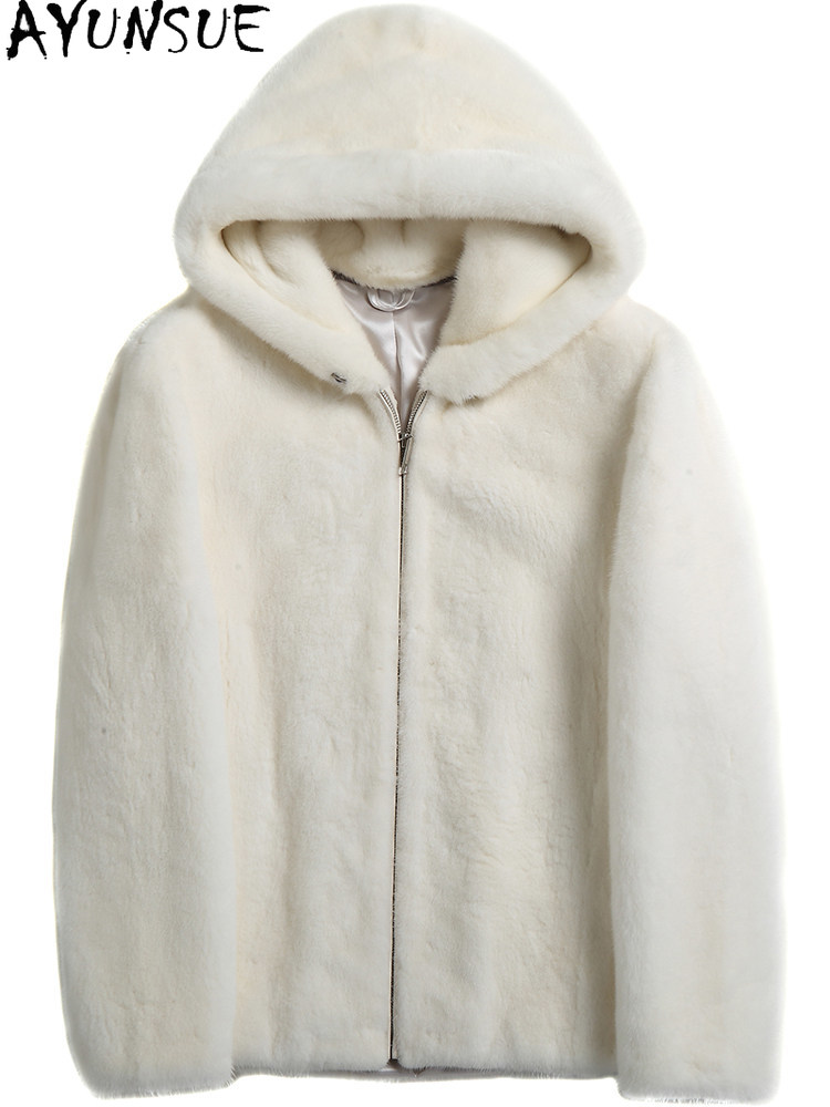 AYUSNUE Natural Mink Coat Men  - Men'S Fashion Zipper Jacket recension och pris