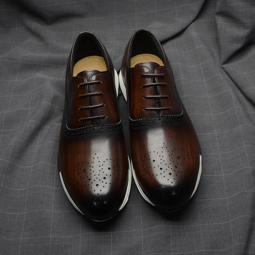 10 Colors Handmade Genuine Lea - Oxford Shoes Brogue recension och pris