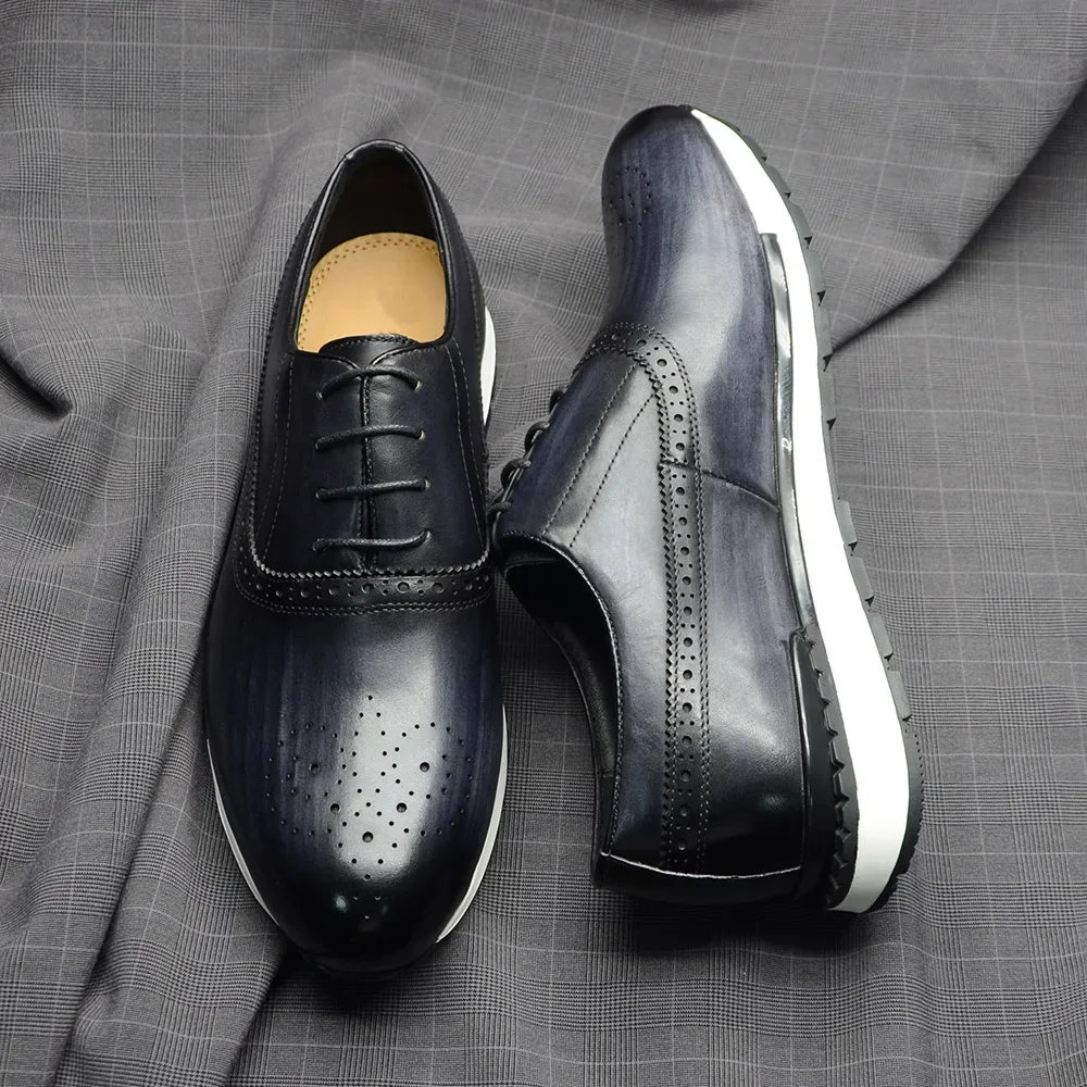 10 Colors Handmade Genuine Lea - Oxford Shoes Brogue recension och pris