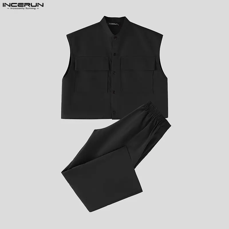 INCERUN Men Sets Solid Sleevel - Men'S Fashion Course recension och pris