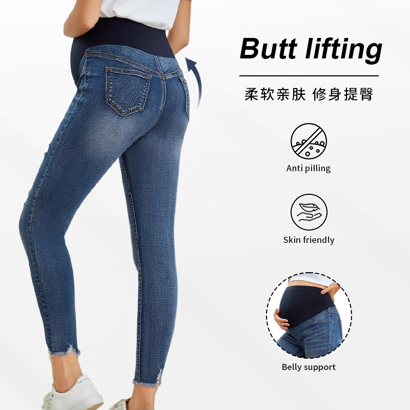 Pregnant Women Casual Tight De - Skinny Jeans Ripped recension och pris
