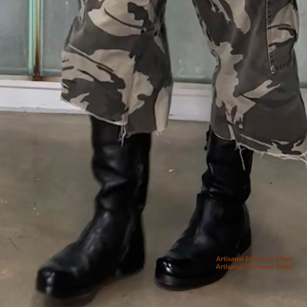 High Top Round Toe Motorcycle  - Chelsea Boots Men recension och pris