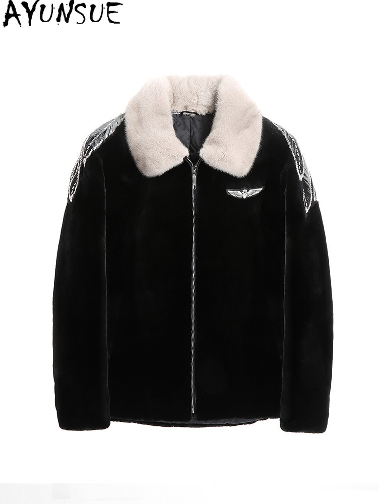 AYUSNUE Natural Mink Coat Men  - Men'S Fashion Zipper Jacket recension och pris