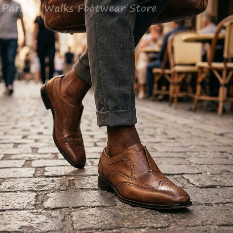 Mens Brown Leather Brogue Shoe - Oxford Shoes Brogue recension och pris