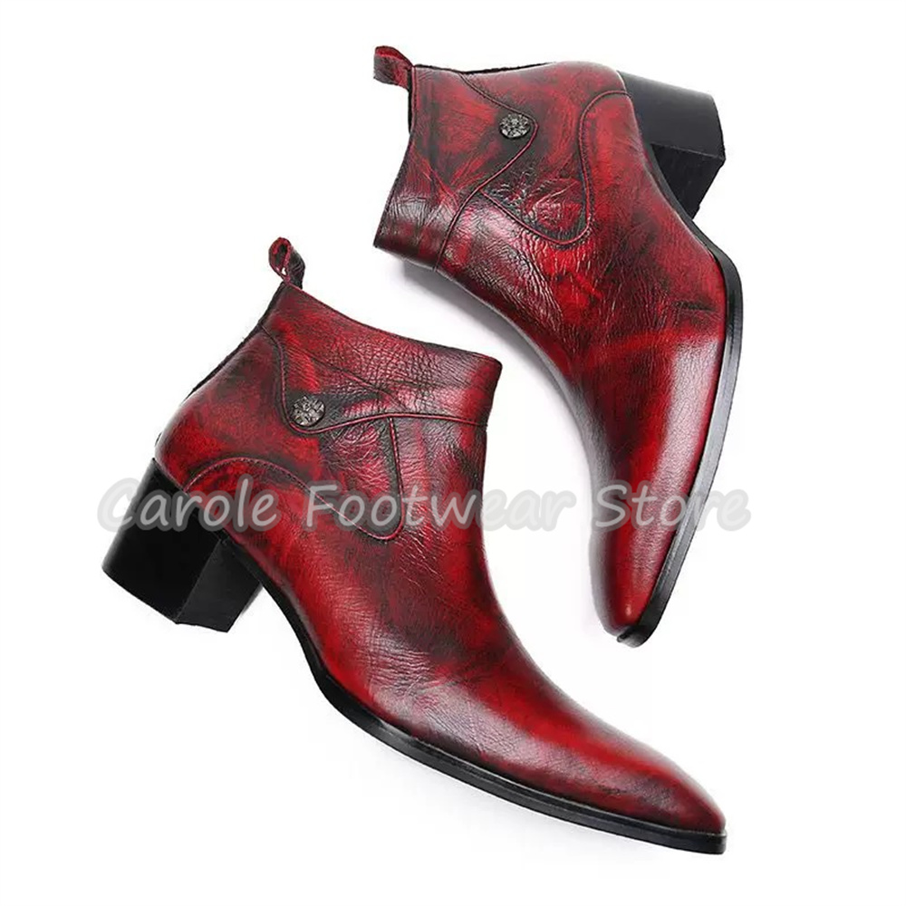 Vintage Square Toe Genuine Lea - Chelsea Boots Men recension och pris
