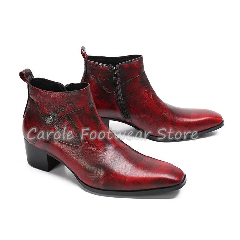 Vintage Square Toe Genuine Lea - Chelsea Boots Men recension och pris