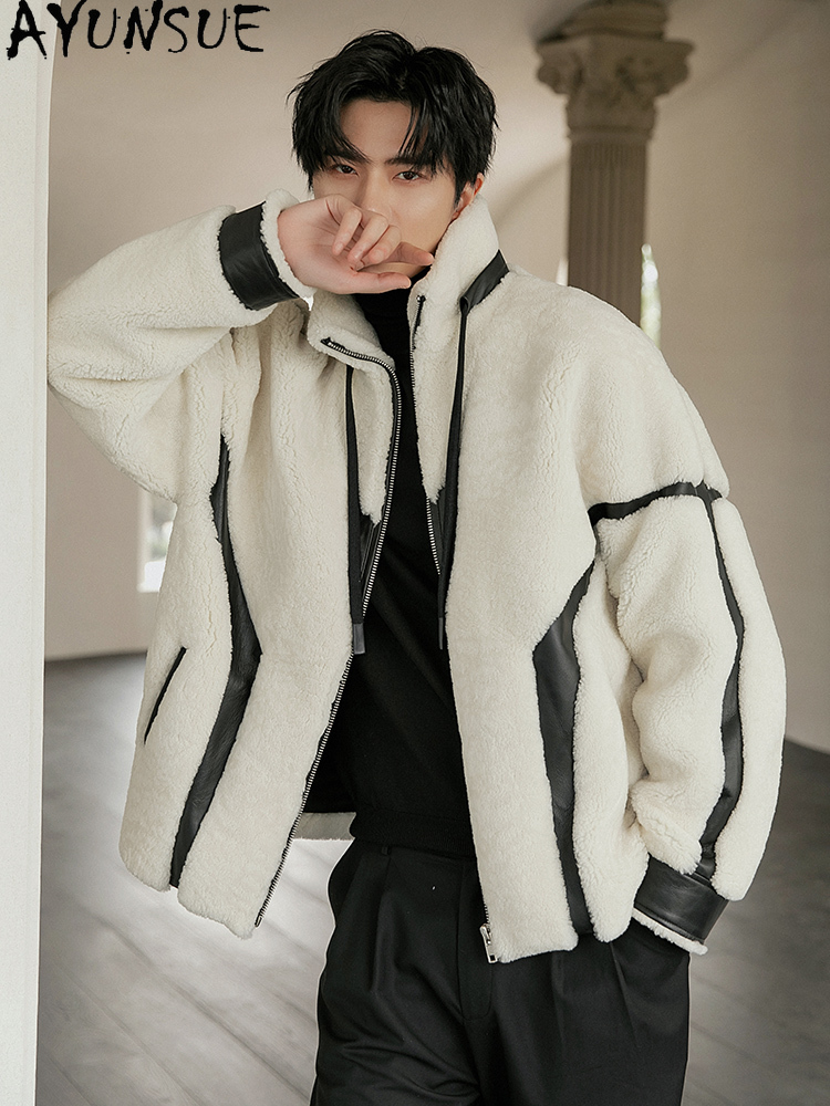 AYUNSUE Luxury Natural Fur Coa - Men'S Fashion Zipper Jacket recension och pris