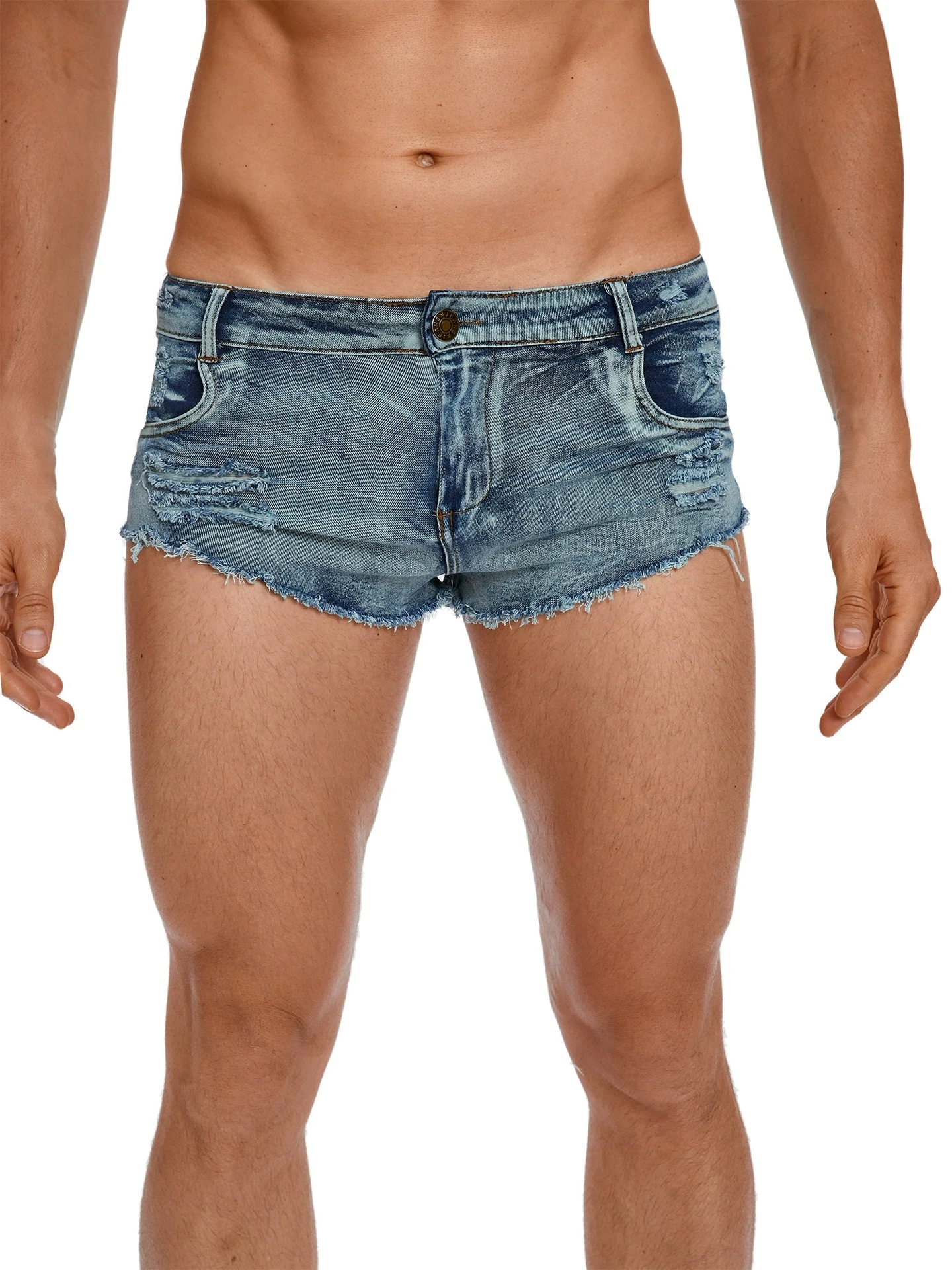 Men's Low Waist Jeans Shorts F - Skinny Jeans Ripped recension och pris